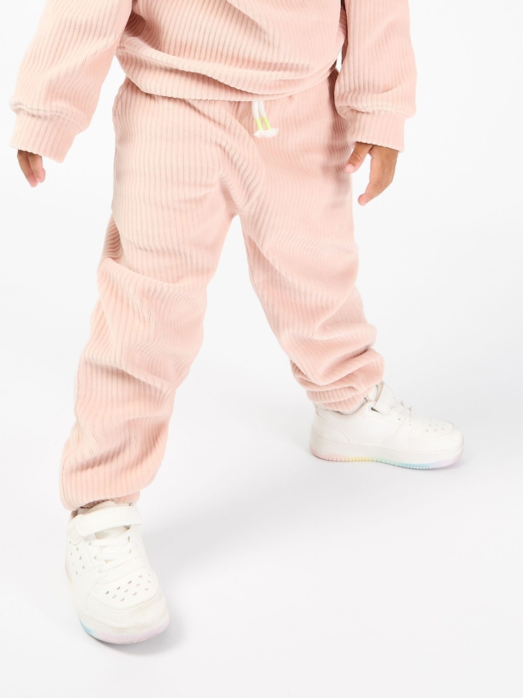 GEN Pink Velour Rib Joggers - Image 2 of 7 GEN Pink Velour Rib Joggers - Image 2 of 7