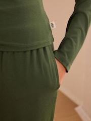 Laura Ashley Olive Green Modal Loungewear Set - Image 5 of 11