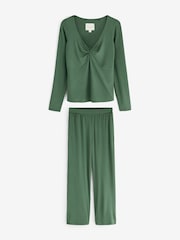 Laura Ashley Olive Green Modal Loungewear Set - Image 6 of 11