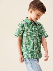 Angel & Rocket Green Alfie Palm Print Shirt - Image 3 of 6
