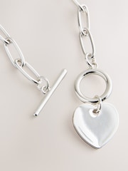 Sterling Silver Plated Heart T-Bar Bracelet - Image 5 of 6