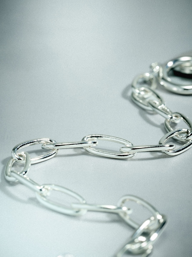 Sterling Silver Plated Heart T-Bar Bracelet - Image 5 of 5