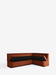 Soft Velvet Rust Brown Anderson Storage Right Hand Corner Dining Bench - Image 10 of 12