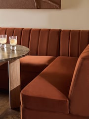 Soft Velvet Rust Brown Anderson Storage Right Hand Corner Dining Bench - Image 5 of 12