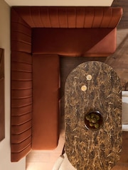 Soft Velvet Rust Brown Anderson Storage Right Hand Corner Dining Bench - Image 6 of 12