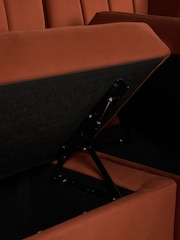 Soft Velvet Rust Brown Anderson Storage Right Hand Corner Dining Bench - Image 7 of 12