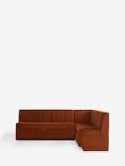 Soft Velvet Rust Brown Anderson Storage Right Hand Corner Dining Bench - Image 8 of 12