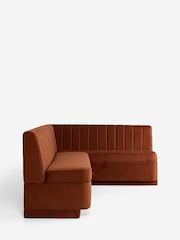 Soft Velvet Rust Brown Anderson Storage Right Hand Corner Dining Bench - Image 9 of 12
