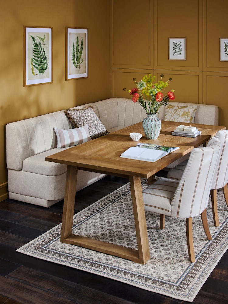 Tailored Chenille Oyster Anderson Storage Right Hand Corner Dining Bench - Image 2 of 12 Tailored Chenille Oyster Anderson Storage Right Hand Corner Dining Bench - Image 2 of 12