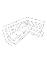 Tailored Chenille Oyster Anderson Storage Right Hand Corner Dining Bench - Image 3 of 12