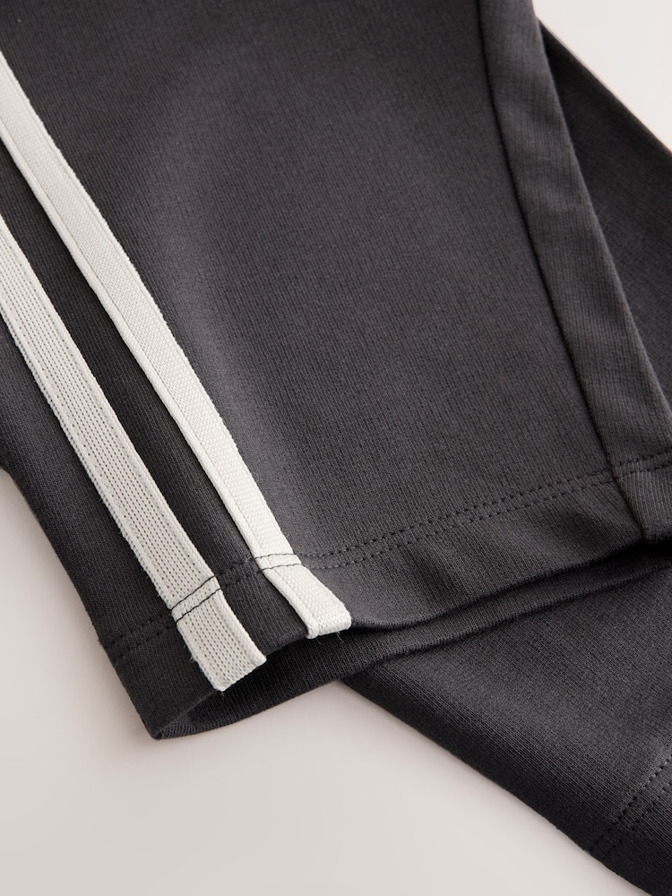 Charcoal Grey Wide Leg Side Stripe Joggers (3mths-7yrs) - Image 4 of 4