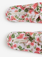 Laura Ashley Pink Romilly Floral Open Toe Slippers - Image 7 of 9