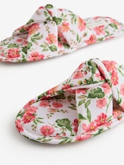 Laura Ashley Pink Romilly Floral Open Toe Slippers - Image 8 of 9