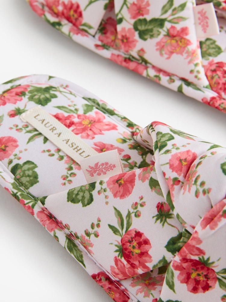 Laura Ashley Pink Romilly Floral Open Toe Slippers - Image 9 of 9 Laura Ashley Pink Romilly Floral Open Toe Slippers - Image 9 of 9