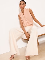 Lipsy Pink Tie Neck Sleevless Blouse - Image 3 of 5