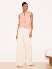 Lipsy Pink Tie Neck Sleevless Blouse - Image 4 of 5