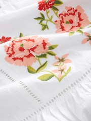 Laura Ashley White/Pink Lavington Blooms Ruffle Cotton Beach Co-ord Top - Image 2 of 4