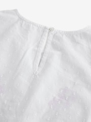 Laura Ashley White/Pink Lavington Blooms Ruffle Cotton Beach Co-ord Top - Image 3 of 4