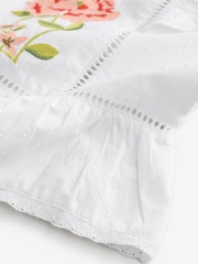 Laura Ashley White/Pink Lavington Blooms Ruffle Cotton Beach Co-ord Top - Image 4 of 4