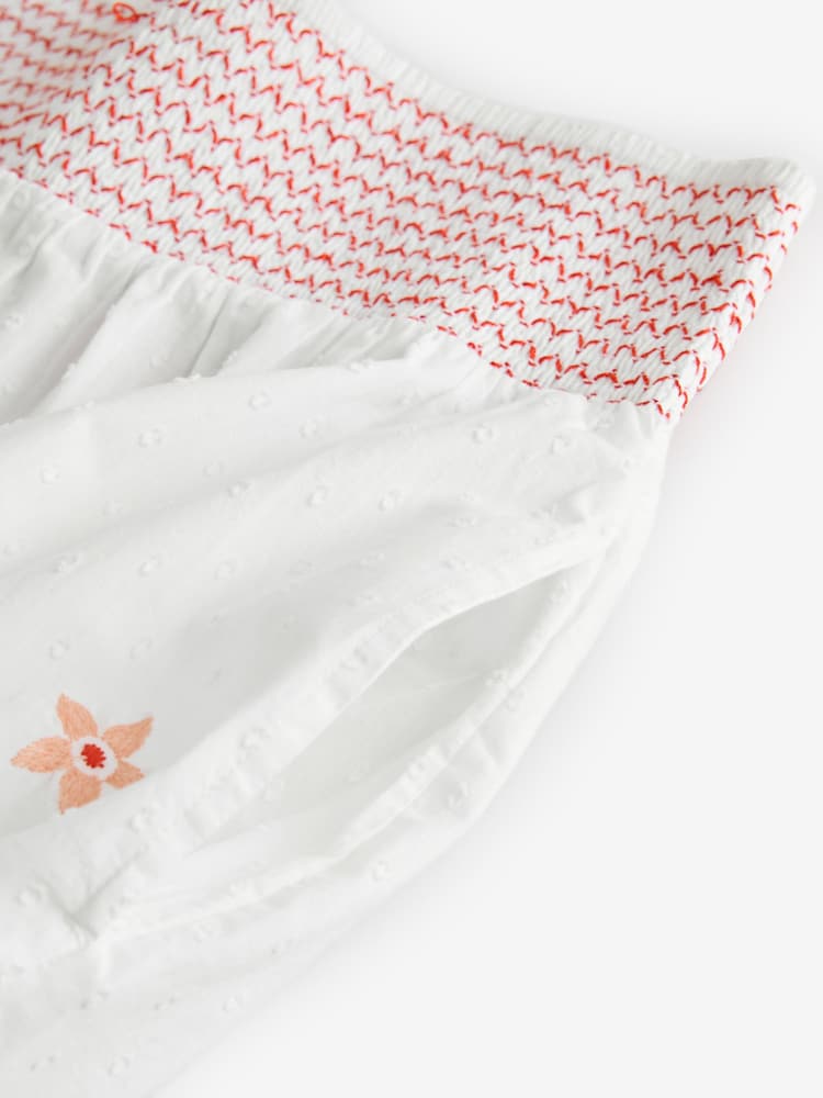 Laura Ashley White/Pink Lavington Blooms Ruffle Cotton Beach Co-ord Skirt - Image 3 of 3
