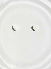 Silver Tone Stainless Steel Waterproof Heart Stud Earrings - Image 1 of 3