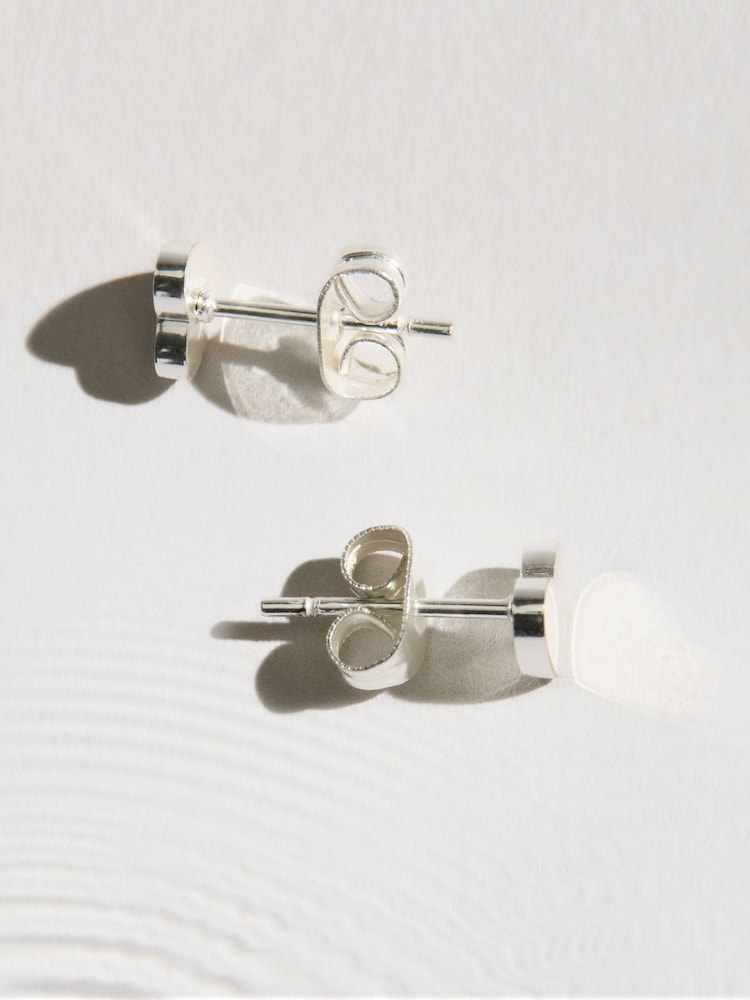Silver Tone Stainless Steel Waterproof Heart Stud Earrings - Image 3 of 3 Silver Tone Stainless Steel Waterproof Heart Stud Earrings - Image 3 of 3