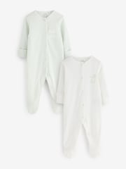 White/Green Sleepsuit Set 2 Pack - Image 1 of 3