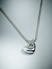 Sterling Silver Plated Heart Charm Necklace - Image 5 of 6