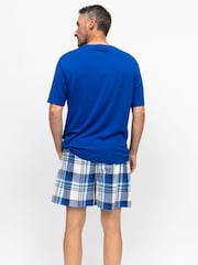Cyberjammies Blue Jersey Top & Checks Shorts Set - Image 2 of 4