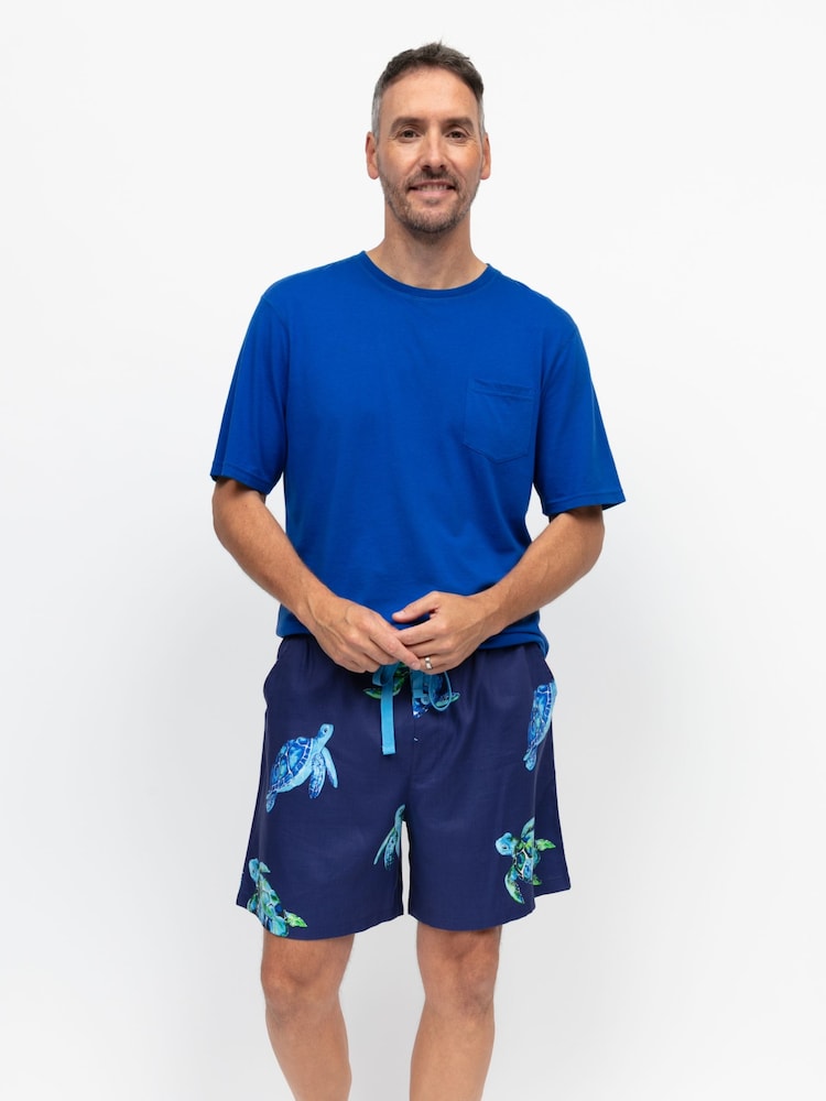 Cyberjammies Blue Jersey Top and Print Shorts Set - Image 1 of 4