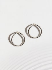 W odcieniu srebra - Waterproof Stainless Steel Wishbone Sparkle Rings 2 Pack - Obraz 5 z 6