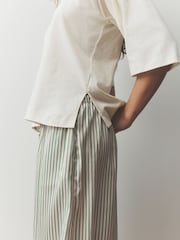 Sage Green Stripe Balloon Trousers Pyjamas - Image 6 of 9