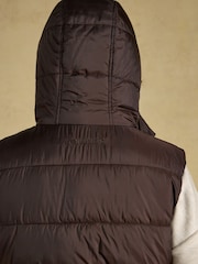 Windermere Chocolate Brown Showerproof Longline Padded Gilet - Image 10 of 11