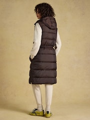 Windermere Chocolate Brown Showerproof Longline Padded Gilet - Image 2 of 11