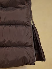 Windermere Chocolate Brown Showerproof Longline Padded Gilet - Image 7 of 11