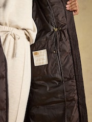 Windermere Chocolate Brown Showerproof Longline Padded Gilet - Image 9 of 11