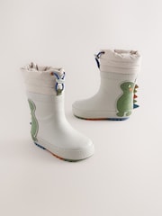 Grey Dinosuar Cuff Welly Wellies - Image 1 of 5