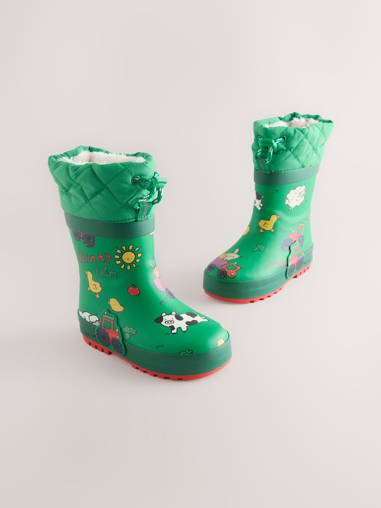 Green Farm Cuff Welly Wellies - Image 1 of 5 Green Farm Cuff Welly Wellies - Image 1 of 5