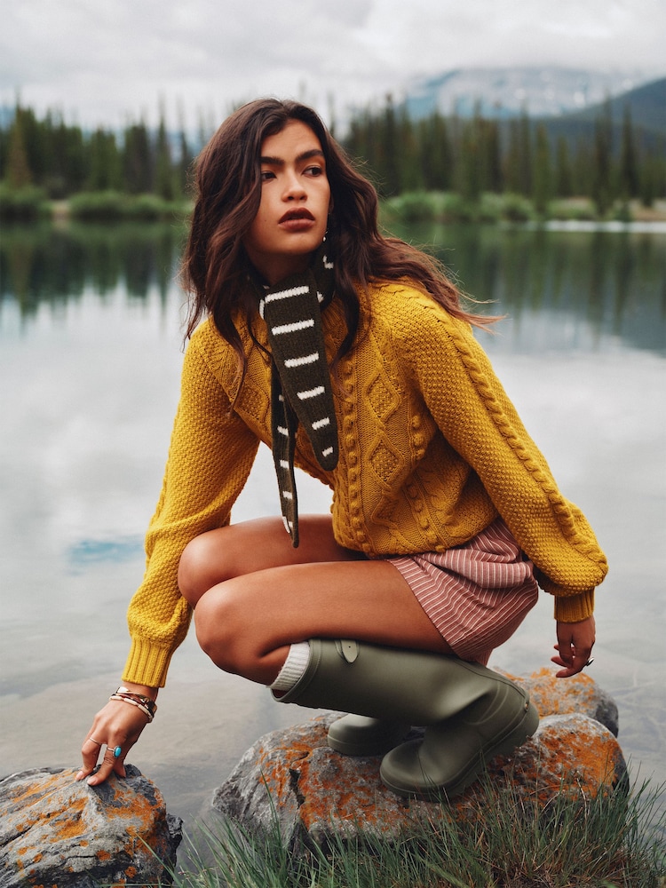 Rafferty Gold Cable Knit Crew Neck Jumper - Image 2 of 10 Rafferty Gold Cable Knit Crew Neck Jumper - Image 2 of 10