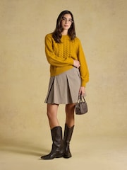 Rafferty Gold Cable Knit Crew Neck Jumper - Image 7 of 10