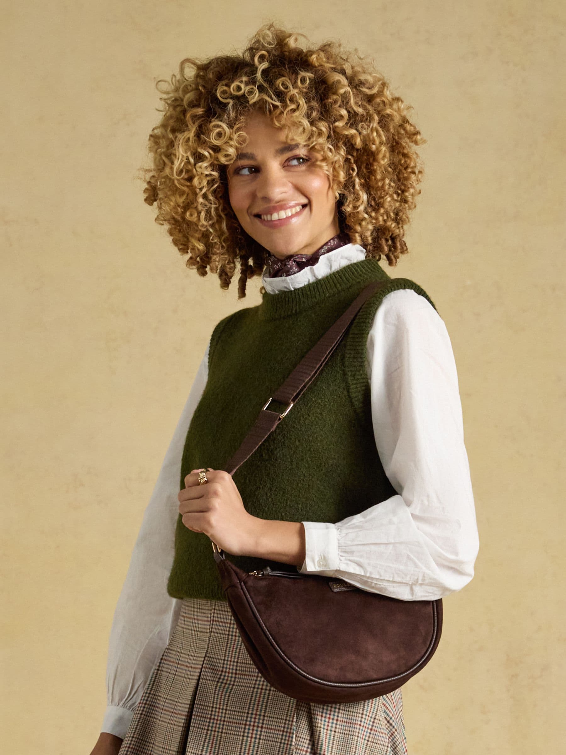Joules Women's Khaki Green Holly Knitted Vest