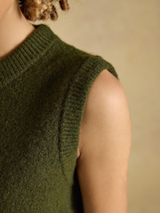 Joules Holly Khaki Green Knitted Vest - Image 7 of 8