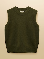 Joules Holly Khaki Green Knitted Vest - Image 8 of 8