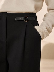 Black N. Premium Heavyweight Ponte Barrel Leg Trousers - Image 4 of 7