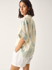 Monsoon Tashie Sun Print Oversized Skjorte - Bilde 3 av 6