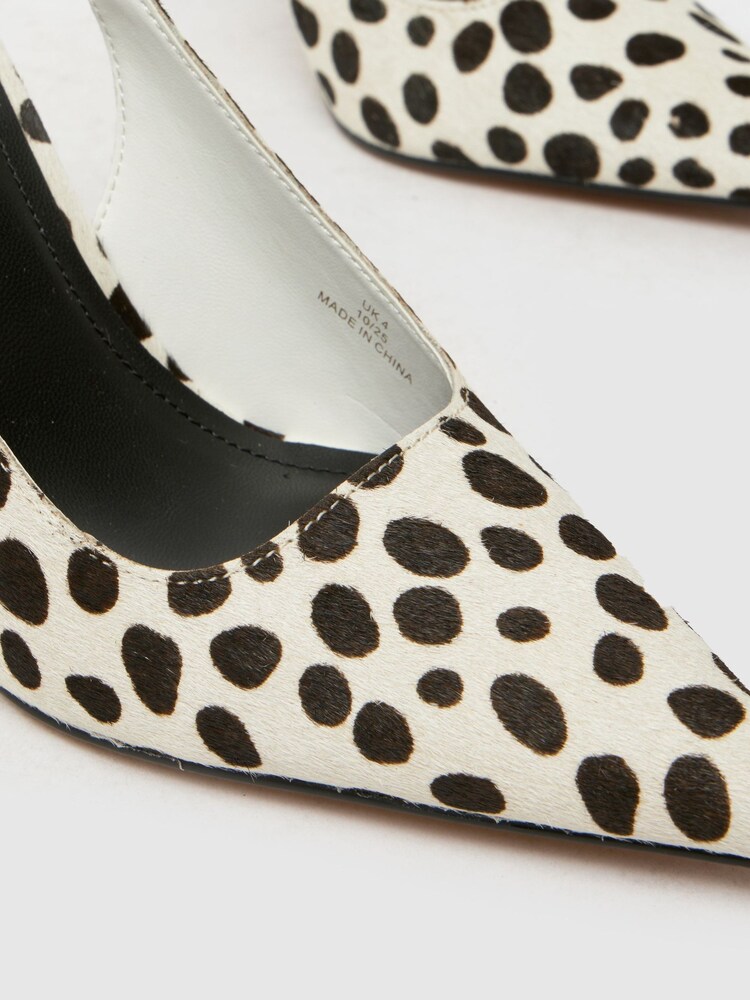 Schuh Black Sade Leather Slingback Court Shoes - Image 4 of 4