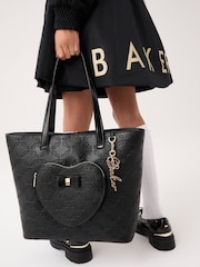 Baker by Ted Baker Back to School Black Embossed Heart Tote Bag - Imagem 1 de 8