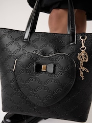 Baker by Ted Baker Back to School Black Embossed Heart Tote Bag - Imagem 2 de 8