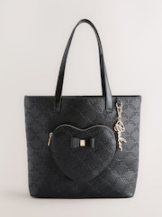 Baker by Ted Baker Back to School Black Embossed Heart Tote Bag - Imagem 4 de 8