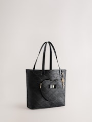 Baker by Ted Baker Back to School Black Embossed Heart Tote Bag - Imagem 5 de 8